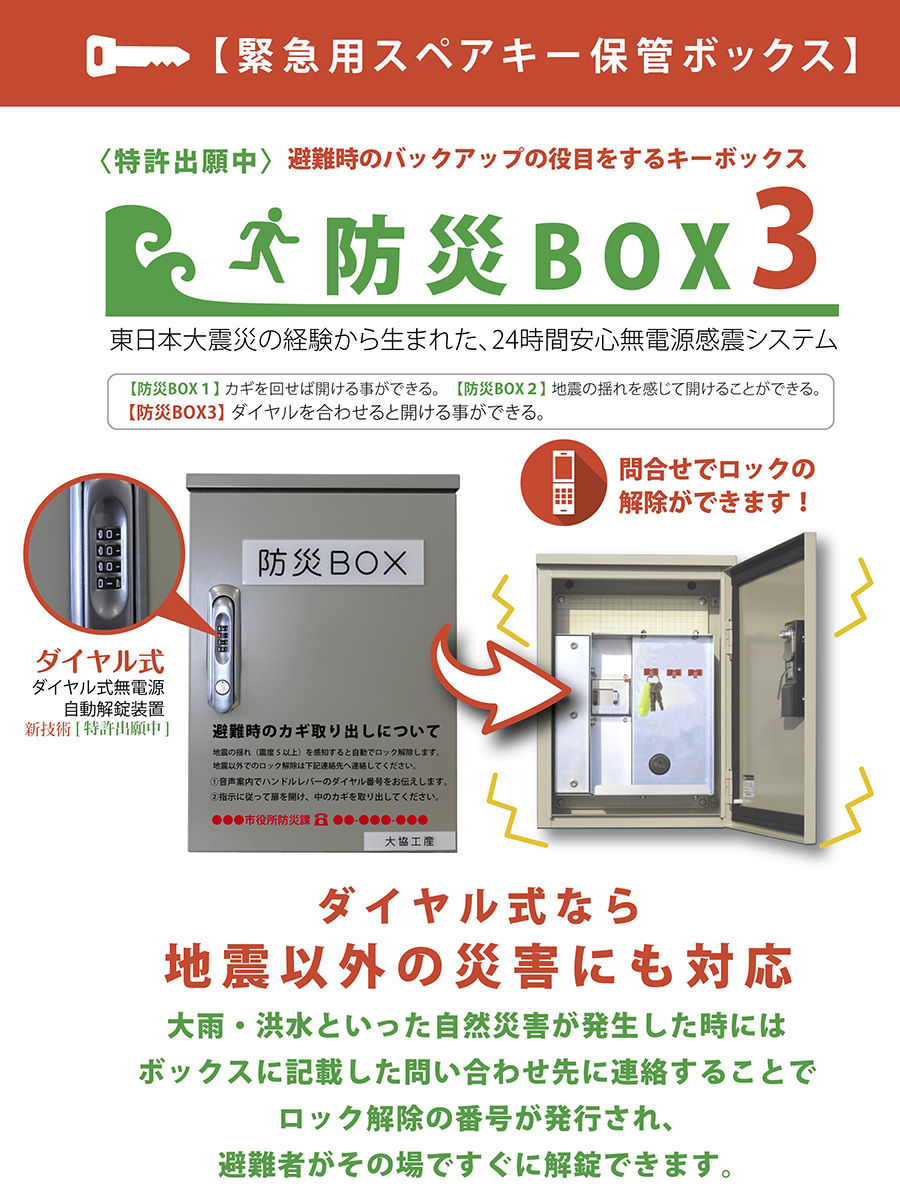 緊急用スペアキー保管ボックス